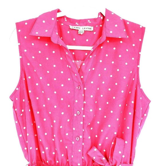 Larry Levine Polka Dot Fit & Flare Dress Belted - Picture 2 of 5